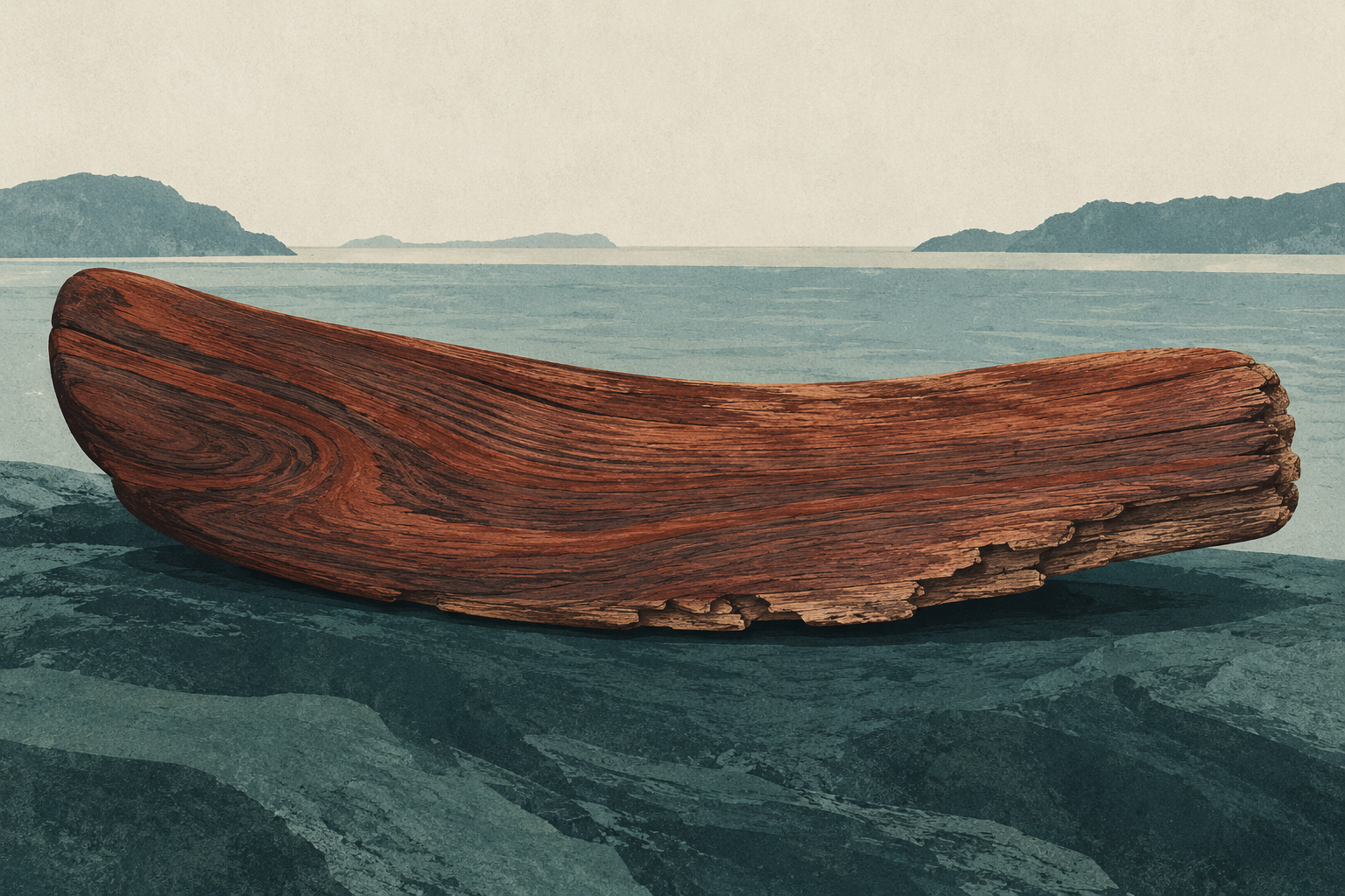 Concept illustration of an uninscribed wooden tablet on a teal field.